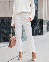 Vanessa High Waisted Pocketed Pants - Ivory